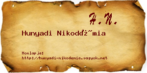 Hunyadi Nikodémia névjegykártya